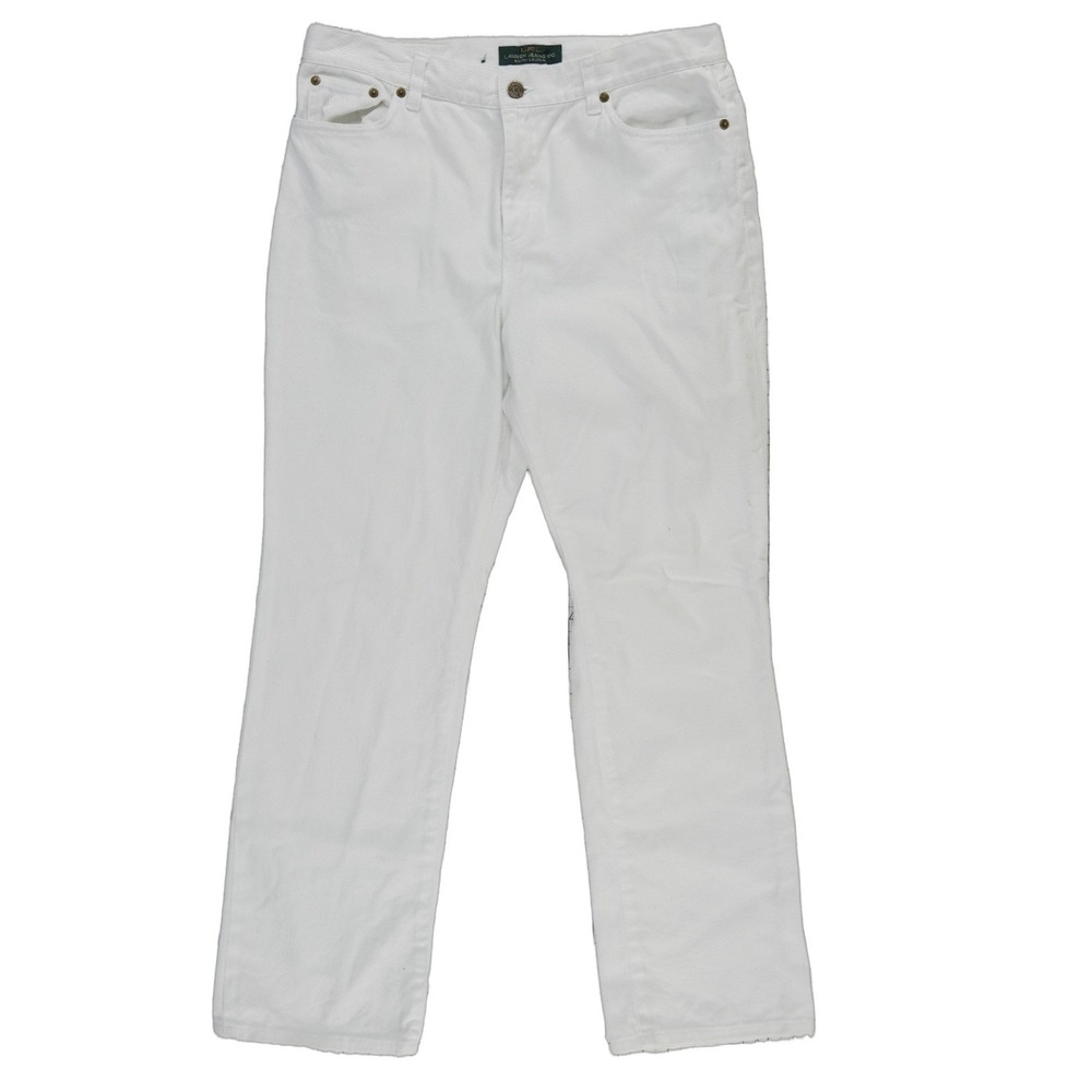 Lauren Ralph Lauren White Jeans Women's Size 10 Straight Leg Stretch Denim Pants